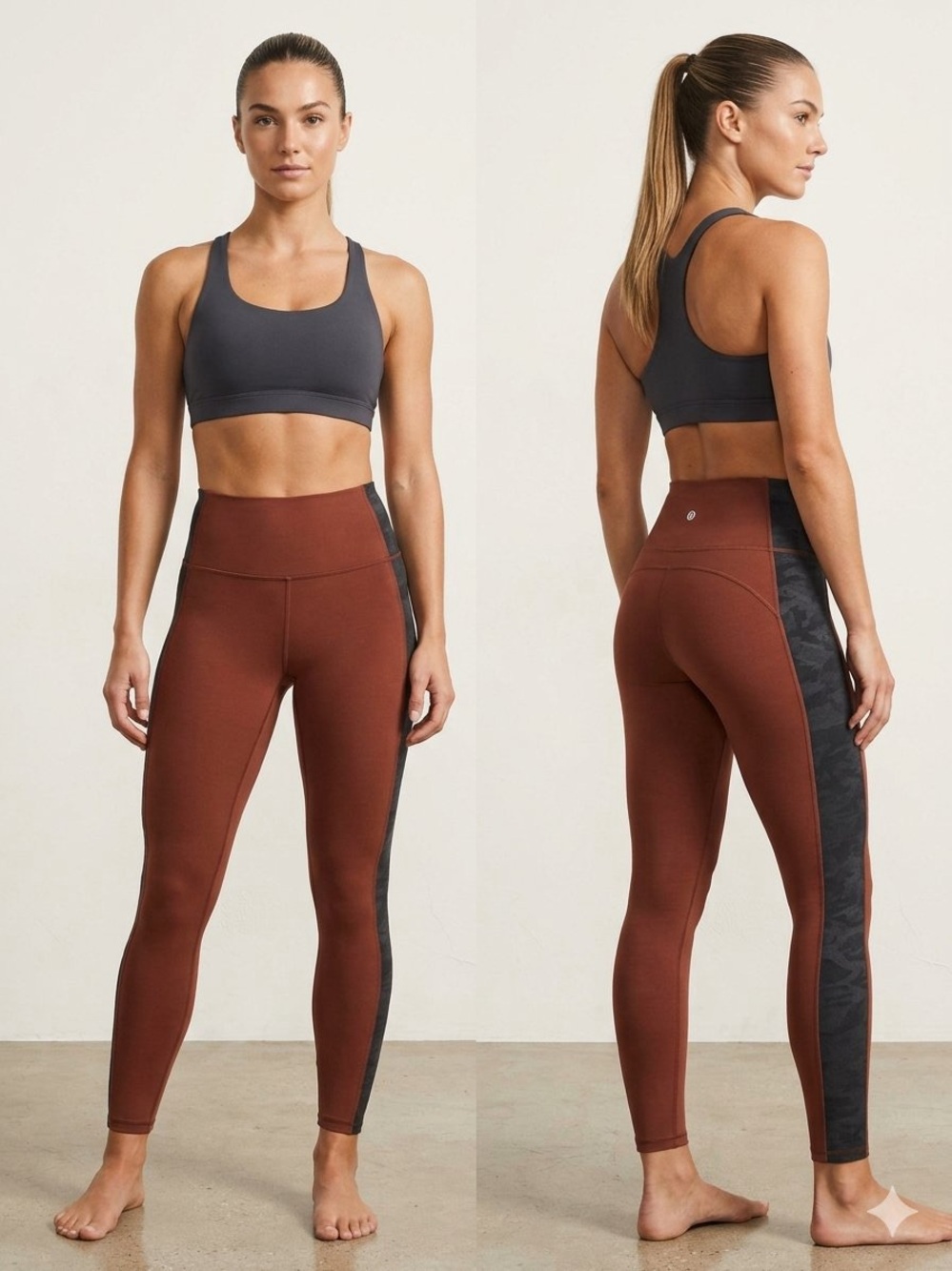 Vuori Aspire Elevation Performance Leggings in Cedar Heather • Small